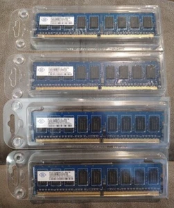 Lot of 4 NANYA 4GB 4x1GB 1Rx8 PC2-5300E Memory RAM NT1GT72U89D0BY-3C 371-4144-01 - Picture 1 of 5