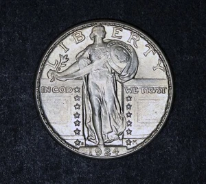 1924-D STANDING LIBERTY QUARTER ... NICE ORIGINAL ... AU+ - Picture 1 of 2
