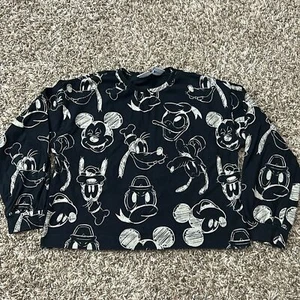 Zara Disney Mickey & Friends Long Sleeve Crop Shirt Sz 11/12 - Picture 1 of 7