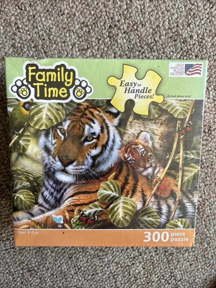 NIB Tiger & Cub Great American Puzzle Factory 300 Piece Jigsaw 2007 Sealed #358  - Image 1 of 1