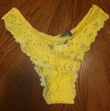 Fredericks Of Hollywood Yellow Lace Cheeky Panties~Bramd New~Medium