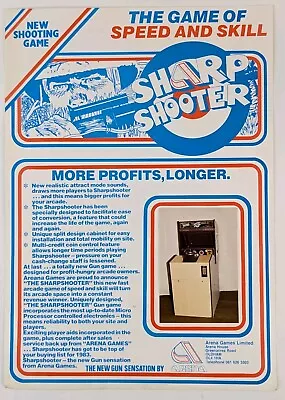 Sharp Shooter Shooting Game 1983 Sales Flyer Original Arena Games - Image 1 of 4