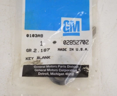 1997-2007 GM Ignition Key Blank Uncut Chevrolet Buick Saturn Oldsmobile Pontiac - Image 1 of 3