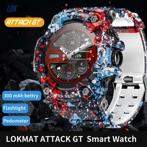 LOKMAT ATTACKGT Rugged Bluetooth Smartwatch with Flashlight - Picture 1 of 16