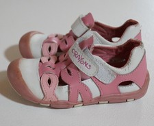 Size 7 Girls Crayons Pink Open Sneaker Shoes Velcro Ankle Leather Upper/Lining