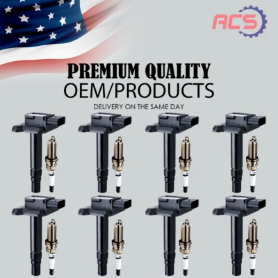Bobina de ignição 8X OEM + 8X vela de ignição para Audi A6 A8 Quattro S6 S8 RS6 4.2L UF274 - Imagem 1 de 4