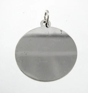 Vintage JB Sterling Silver Non Monogrammed Disc Pendant or Charm 2.8g 925 - Picture 1 of 7