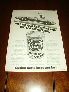 1977 JAGUAR BOB TULLIUS ***ORIGINALANZEIGE*** QUAKER STATE - Bild 1 von 1