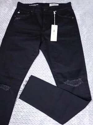 AG Jeans The Farrah High Rise Skinny Ankle Women's Sz 30x30 Black Distressed NWT - Image 1 of 4