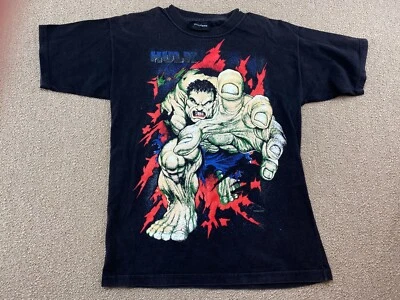 Camisa El Increíble Hulk Bill Blass Marvel Comics Negra Verde Estampado Grande Foto 1 de 4