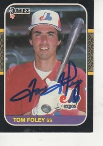 Donruss #504 1987 firmado por Tom Foley - Montreal Expos - Imagen 1 de 1