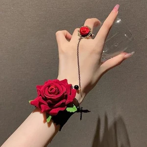 Chic Punk Rose Lace Bracelet Great for Daily Wear and Special Occasions - Picture 1 of 5