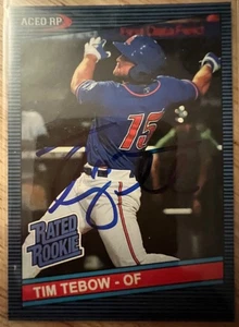 2017 ACEO Tim Tebow Rated Rookie Baseball New York Mets Autograph - Picture 1 of 2