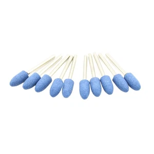 TMAX 10 pc 8mm Bullet Blue Mounted Stone Point Grinding Abrasive Set 1/8" Shank - Picture 1 of 4