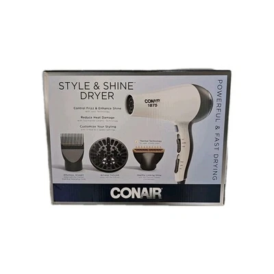 Secador de pelo Conair 1875 vatios estilo y brillo; tecnología térmica con accesorios Foto 1 de 4