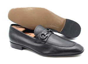 Herren Salvatore Ferragamo "Black Gancini Bit" Schwarz Leder Halbschuh US 11 - E - Bild 1 von 8