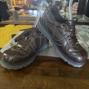 Damen Vintage Y2K 90s Mudd Chunky Brown Schnürschuhe 7,5 NEUZUSTAND - Bild 1 von 10