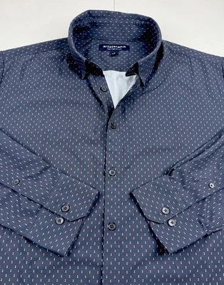 Mizzen Main Lightweight Leeward Shirt Performance Stretch Geometric Button Men L - Image 1 of 4