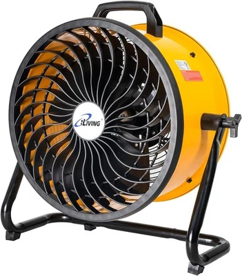 Ventilador de piso turbo 16" amarillo 3 velocidades alta velocidad ajustable inclinación circulador de aire - Imagen 1 de 4