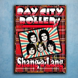 Bay City Rollers Shang-a-Lang programa de televisión infantil placa de metal cartel imagen - Imagen 1 de 2