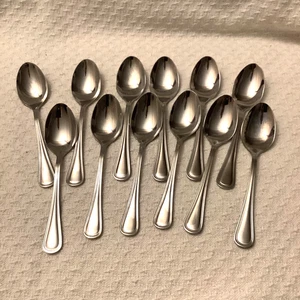 Oneida Stainless Steel Levi Pattern Soup Spoons Set Of 12 Vintage Flatware - Picture 1 of 2