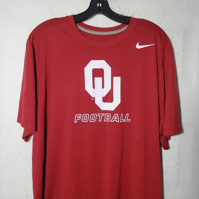 Oklahoma Sooners Shirt Men’s XL Football Red Short Sleeve QU Dri-Fit  - Image 1 of 4