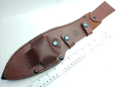 Funda de cuchillo de hoja fija de cuero usada Foto 1 de 2