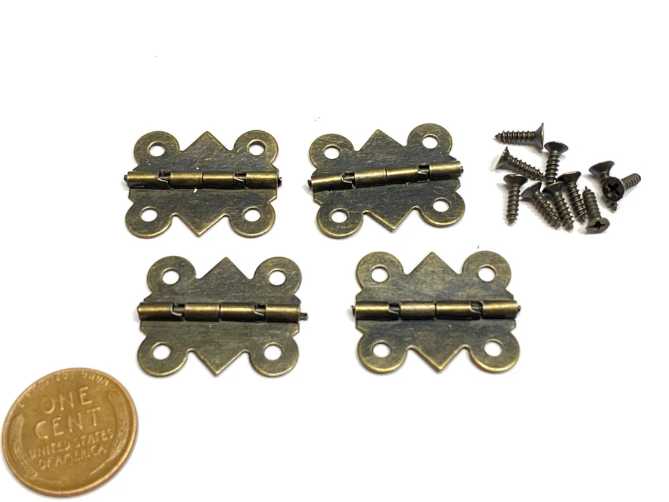 4 x Bisagra Butt Bronce Mariposa Joyería Mini Caja Puerta Gabinete Pequeño 24mm x 20 B24 Foto 1 de 3