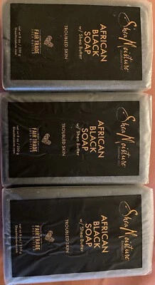 Африканское черное мыло для лица и тела 3 шт. Shea Moisture склонное к акне - Изображение 1 из 2