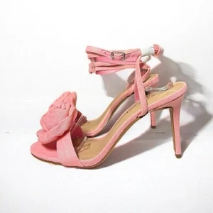 🌻NEW w.box Madden Girl PINK Blooming Rosette Stiletto Dress Sandals Size 7.5 - Picture 1 of 13