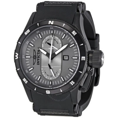 Reloj suizo Invicta 1748 Aviator Flight esfera gris poliuretano negro para hombre Foto 1 de 2