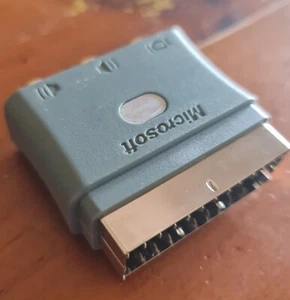 Official Microsoft Xbox 360 block scart adaptor to 3 RCA AV Audio Video Wii PS3 - Picture 1 of 2