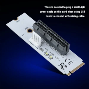 NGFF M.2 Key M To PCI-E 4X Riser Card Adapter LED Voltage Indicator Cable - Photo 1/11