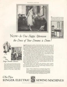 1927 Singer Sewing Machine: One Happy Afternoon Vintage Print Ad - Picture 1 of 1