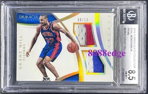 2014-15 IMMACULATE DUAL MEMORABILIA:GRANT HILL #8/10 PRIME PATCH PISTONS BGS 8.5 - Picture 1 of 4