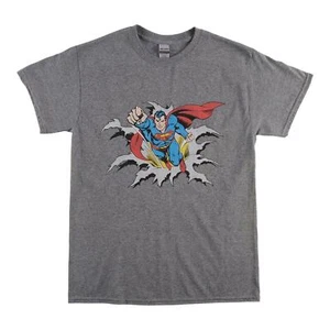 DC Superman Flying Punch Official Men's Graphic T-Shirt - Picture 1 of 1