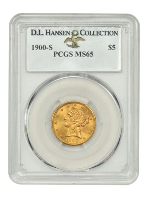 1900-S 5 美元 PCGS MS65 ex:D.L. Hansen - Liberty Head 5 美元 — 第 1/4 张图片