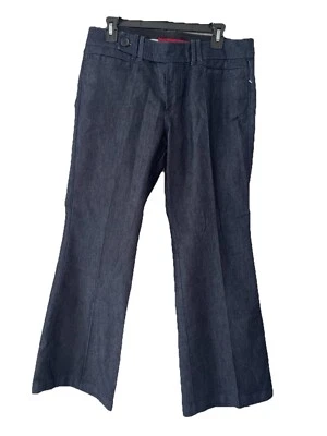 Pantalones de mezclilla para mujer Banana Republic talla 12P azul lavado oscuro 4 bolsillos pierna ancha Foto 1 de 4