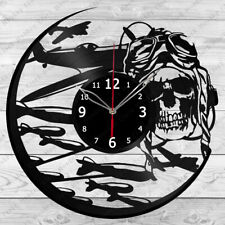 Vinyl Clock Dead Pilot Plane War  Record Wall Clock Home Art Decor Handmade 3602