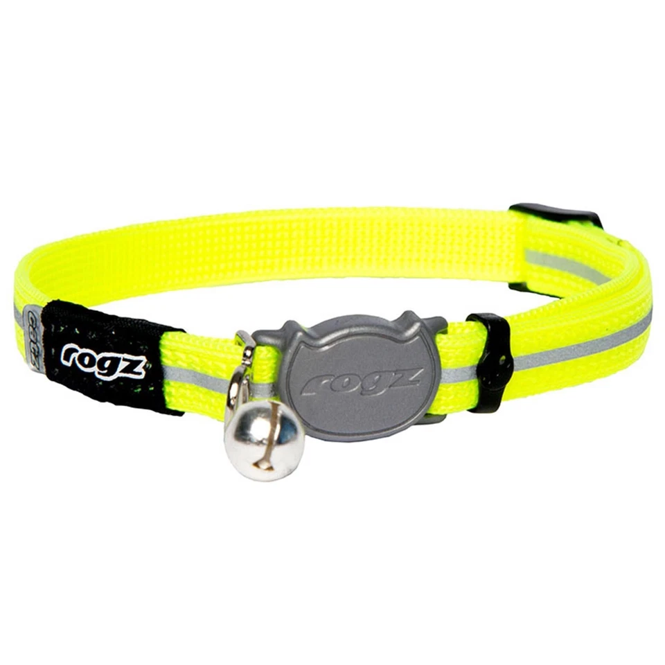 Rogz Alleycat Safeloc Collar Dayglo Yellow 11mm