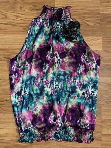 IZ Byer bunte ärmellose Bluse Damen großer elastischer Ausschnitt Taille gebraucht, in einwandfreiem Zustand - Bild 1 von 11