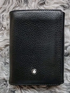 MONTBLANC Meisterstuck SOFT GRAIN Business TARJETERO triple NEGRO D ⭐RRP £240⭐ - Imagen 1 de 9