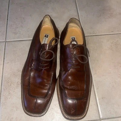 Zapato Oxford de vestir exterior y forro de cuero marrón Bachrach Banderas talla 10 D para hombre Foto 1 de 4