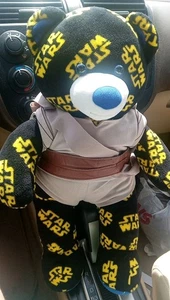 Build A Bear schwarz gelb Star Wars Logo mit Jedi Kenobi Outfit Stoff 17 Zoll Plüsch - Bild 1 von 9