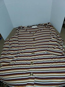 French Laundry Damen Bluse Größe 3X grün gelb breite Streifen Stretch gerippt  - Bild 1 von 10