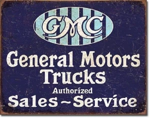 GMC Trucks General Motors Vertragshändler Service Teile Dekor Metall Blechschild - Bild 1 von 4