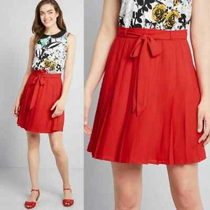 Falda plisada roja gasa puramente bonita NUEVA EE. UU. talla 10 - Imagen 1 de 8