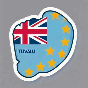 TUVALU 2x Autocollant Adhésif Carte Vinyle Sticker Drapeau - Picture 1 of 1