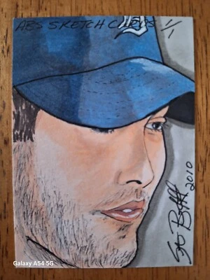 2010 Rick Porcello Sketch Card by Artist Stephen Burkett 1 of 1 COA - Image 1 of 2