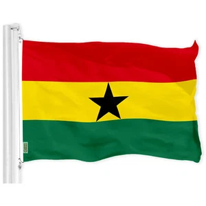 G128 Ghana Ghana Bandera 3x5 pies Impresa 150D Poliéster - Interior/Exterior - Imagen 1 de 5